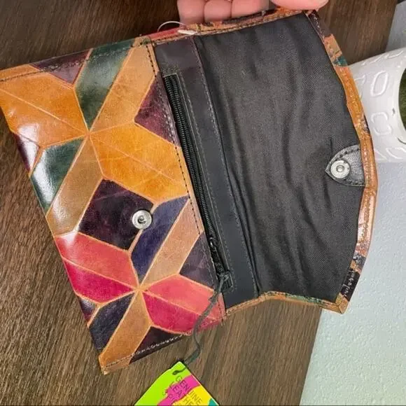 Mediterranean trading co geometric leather wallet and coin pouch two piece set - Picture 8 of 11